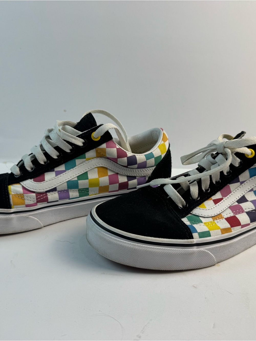 Vans Old Skool rainbow checkerboard Skate Shoes